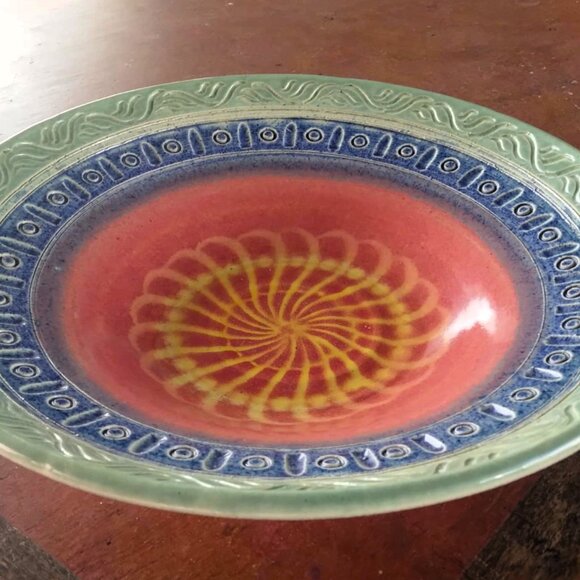 Beautiful Dan Tolkoff Original Art Pottery Hand Embellished Decorative Hand Thro - Picture 13 of 16